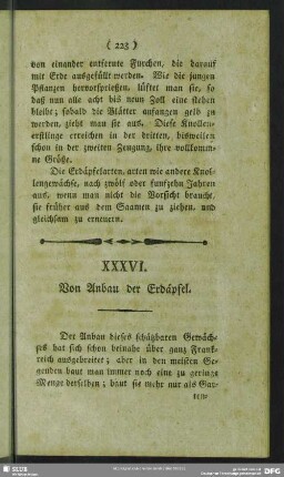 XXXVI. Von Anbau der Erdäpfel