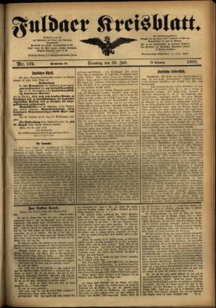 Ausgabe vom Dienstag, den 30. Juli 1907.