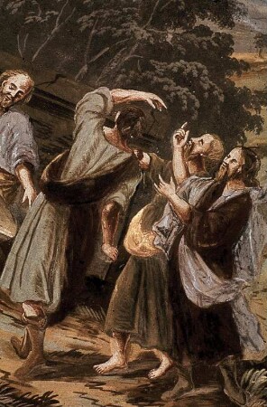 Die Jünger am Grabe der Maria mit dem ungläubigen Thomas