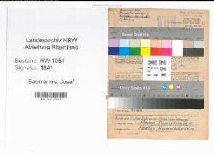 Entnazifizierung Josef Baumanns , geb. 08.12.1895 (Bahnbeamter)