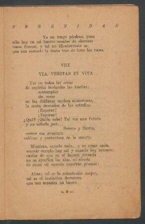 VIII - Via, veritas et vita