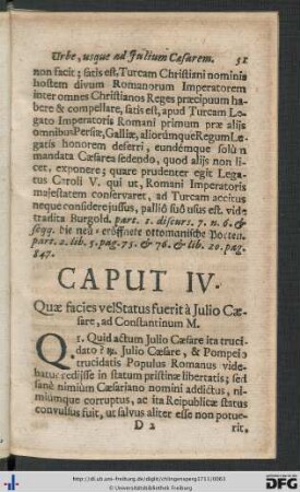 Caput IV. Quae facies vel Status fuerit à Julio Caesare, ad Constantinum M.