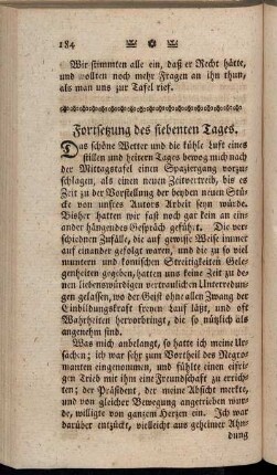 Fortsetzung des siebenten Tages.