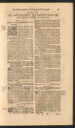 Sectio IX. De Divortium Quaerentibus Ob Relegationem Conjugis.
