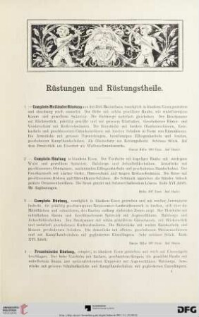 Rüstungen und Rüstungstheile (Nr. 1-75)
