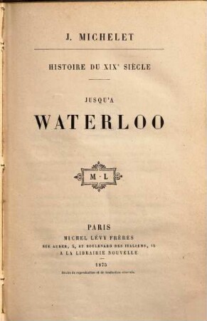 Histoire du XIXe siècle : Jusqu'à Waterloo