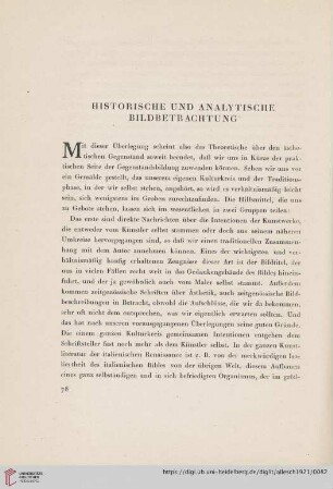 Historische und analytische Bildbetrachtung