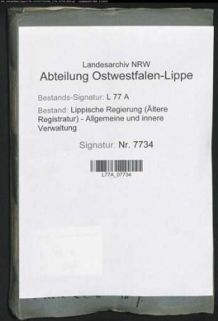 Branntweinfabrikationssteuer aus dem Amt Varenholz, Vogtei Langenholzhausen