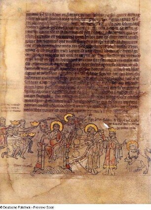 Textseite und Illustration, Blatt 18v