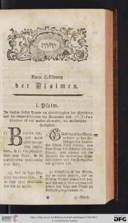 Kurze Erklärung der Psalme
