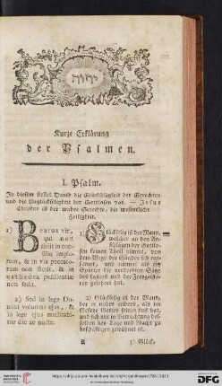 Kurze Erklärung der Psalme
