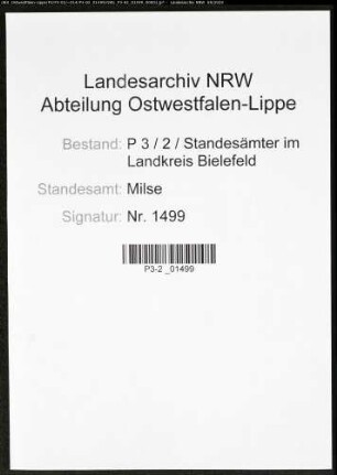 Sterberegister Standesamt Milse