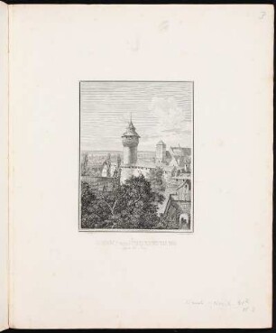 Aussicht vom Fünfeckgen Thurm gegen die Burg. - Burg Nürnberg, Nürnberg
