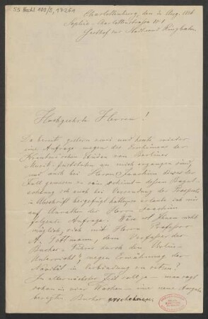 Brief an B. Schott's Söhne : 03.08.1886