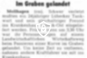 Im Graben gelandet