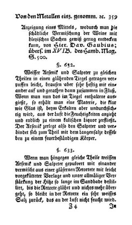 Arsenik und Salpeter: arsenikalisches Mittelsalz (§. 632-636)