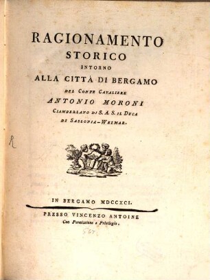 Ragionamento Storico intorno alla citta di Bergamo