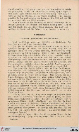 Sprechsaal: in Sachen: Persönlichkeit und Buchhandel