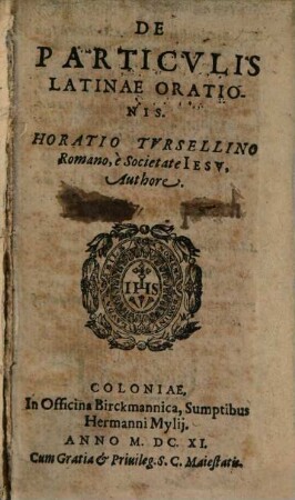 De particulis latinae Orationis