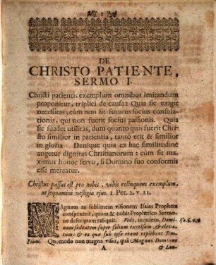 Sermonum Solennium In Præcipuis Anni Festivitatibus, Tomus Secundus. Complectens Mysterium Christi Patientis Viginti Sermonibus Explicatum