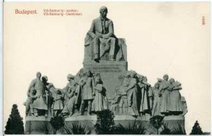Budapest. Vörösmarty-Denkmal (1908) : Budapest. Denkmal des Dichters Mihály Vörösmarty (1908; Ede Kallós, Ede Telcs, Architektur Géza Márkus) aus Carrara-Marmor auf dem Giselaplatz