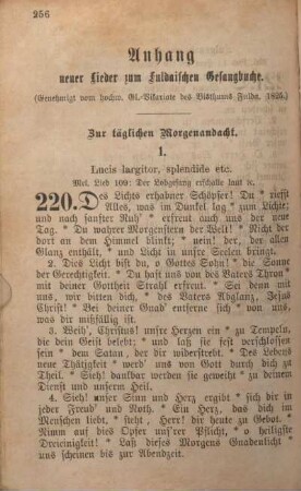 Anhang neuer Lieder zum Fuldaischen Gesangbuche.