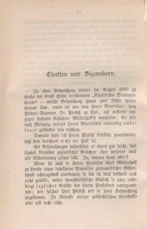 Chatten und Sigambern