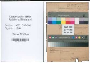 Entnazifizierung Walther Carrié , geb. 17.11.1905 (Stadtsekretaer)