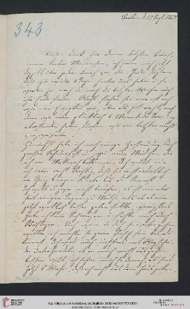 Briefwechsel Theodor Mommsen und Marie Mommsen geb. Reimer: Brief von Marie Mommsen an Theodor Mommsen