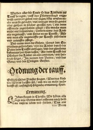 Ordnung der tauff.