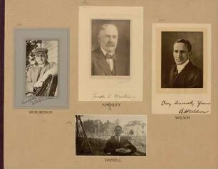 Bl. 41: Fotografien der Mathematiker Roland G. D. Richardson, Joseph L. Markley, Albert Harris Wilson und Percy John Daniell, 1920 - 1922