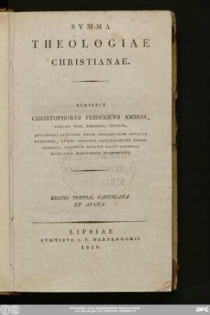 Svmma Theologiae Christianae