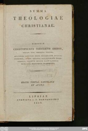 Svmma Theologiae Christianae
