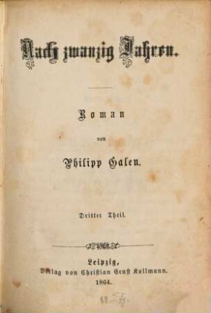 Nach zwanzig Jahren : Roman, 3. Theil
