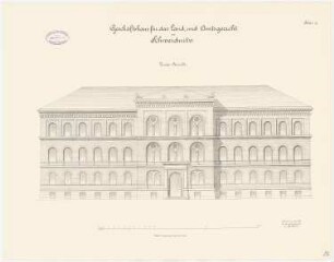 Land- und Amtsgericht, Schweidnitz Geschäftshaus: Vorderansicht 1:100