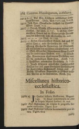 Miscellanea historico-ecclesiastica