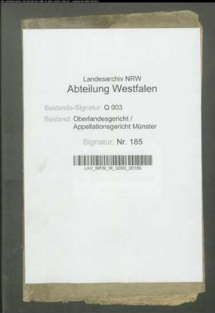 Domänenfiskus ./. von Raesfeld-Ostendorffscher Konkursverwalter
