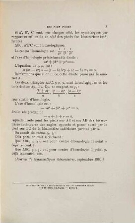 (Opuscules géométriques), [15]. Notes a propos du cercle des neuf points