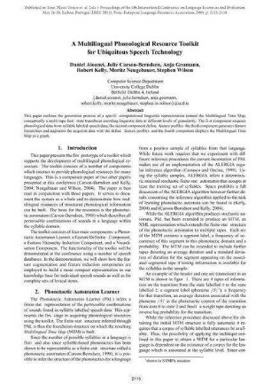 A Multilingual Phonological Resource Toolkit for Ubiquitous Speech Technology