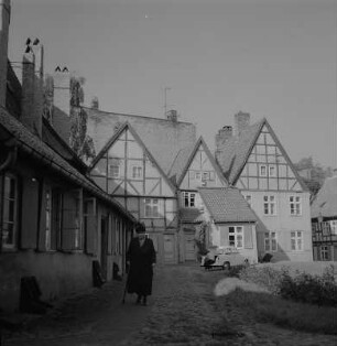 Stralsund. Spitalhäuser beim Johanniskloster, Fachwerk