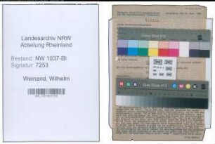 Entnazifizierung Wilhelm Weinand , geb. 06.03.1902 (Steuerhelfer)