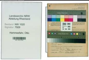 Entnazifizierung Otto Hammesfahr , geb. 26.01.1896 (Reidermeister)