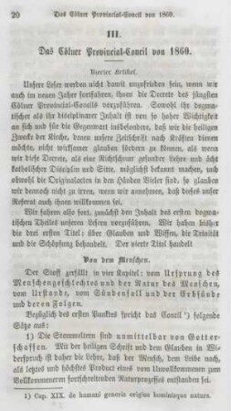 20-52 Das Cölner Provincial-Concil von 1860 : vierter Artikel