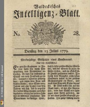 No. 28, Dienstag den 13 Julius 1779