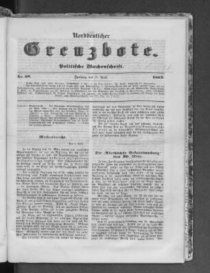 Die "Allerhöchste Bekanntmachung" vom 30. März.