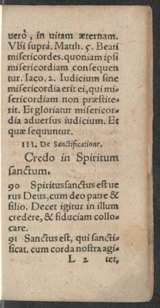 III. De Sanctificatione.
