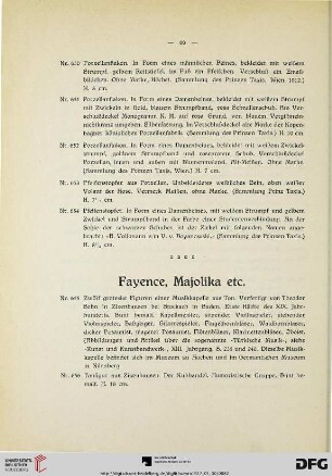Fayence, Majolika etc.