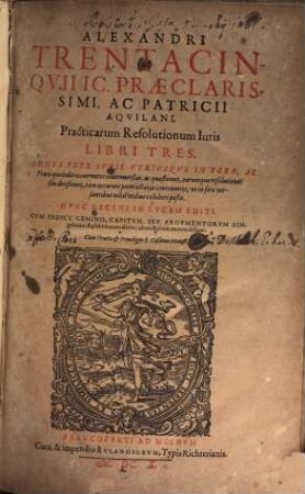 Practicarum resolutionum iuris libri tres