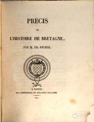 Précis de l'histoire de Bretagne