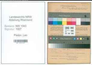 Entnazifizierung Leo Pastor , geb. 27.03.1914 (Architekt)